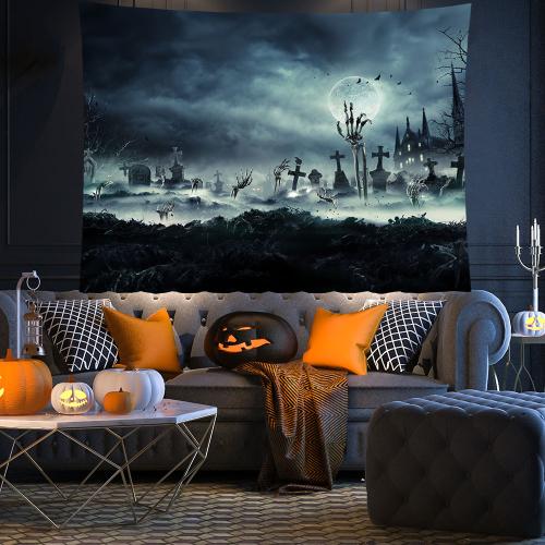 Polyester Tapestry Halloween Design & thickening printed PC
