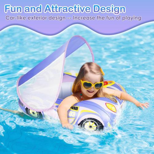 PVC Inflatable Baby Swimming Seat Ring portable PVC printed purple PC
