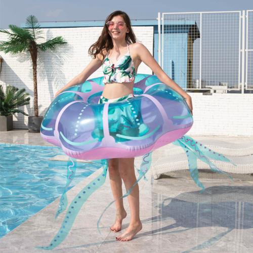 PVC Inflatable & foldable Swimming Ring portable PVC printed pink PC