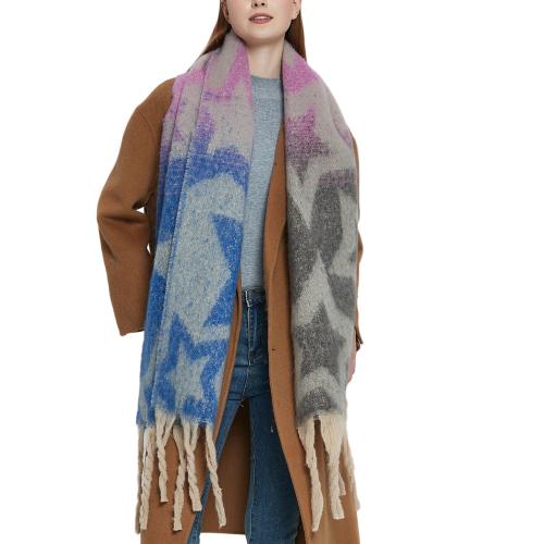 Polyester Multifunction Women Scarf thermal jacquard star pattern PC