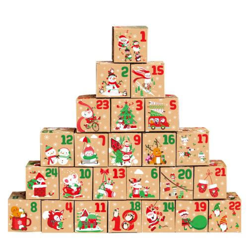 Papier vellum Boîte de bonbons de Noël motif mixte couleurs mixtes Ensemble