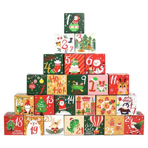 Carton Boîte de bonbons de Noël motif mixte couleurs mixtes Ensemble