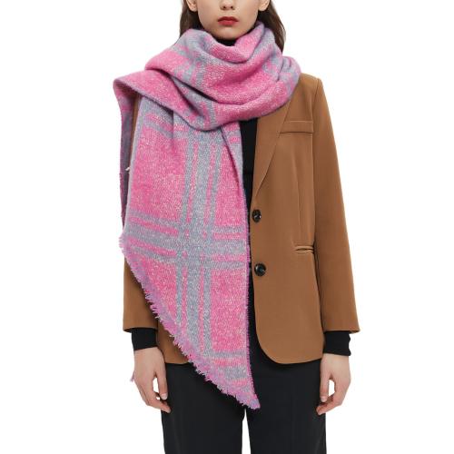 Polyester Multifunction Women Scarf thermal jacquard plaid PC