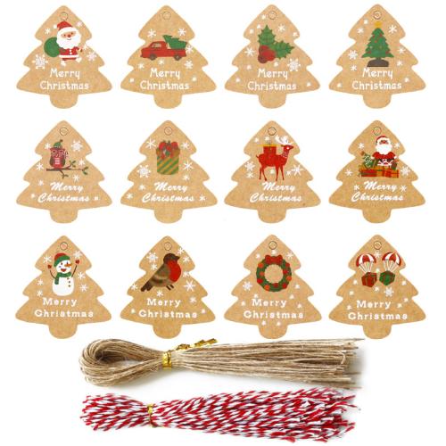 Vellum Papier Kerstboom hangende Decoratie gemengd patroon meer kleuren naar keuze stuk