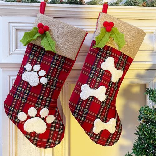 Chiffon Chaussettes de décoration de Noël modèle différent pour le choix Rouge pièce