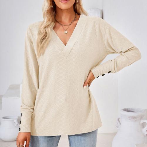 Mercerized Cotton & Rayon & Polyester Women Long Sleeve T-shirt & loose jacquard PC