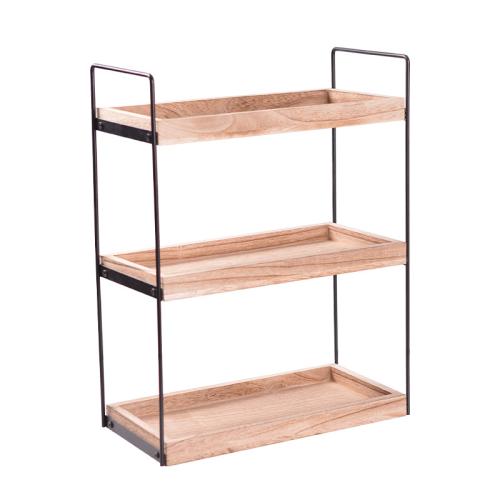 Metal & Wooden triple layer Shelf for storage PC