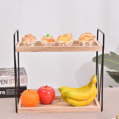 Wooden & Iron Shelf for storage & double layer PC