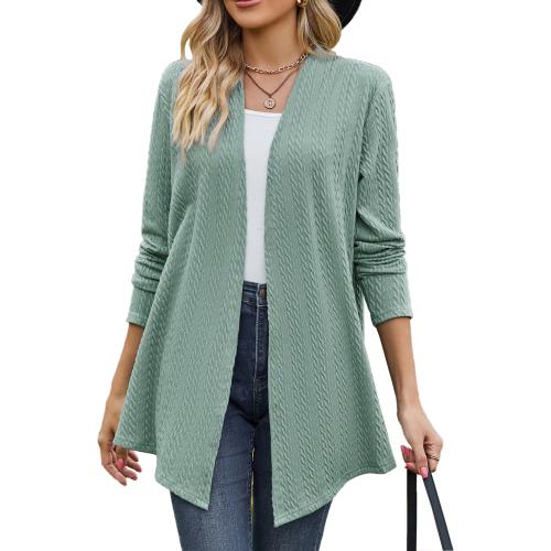 Spandex & Polyester Women Long Cardigan & loose Solid PC