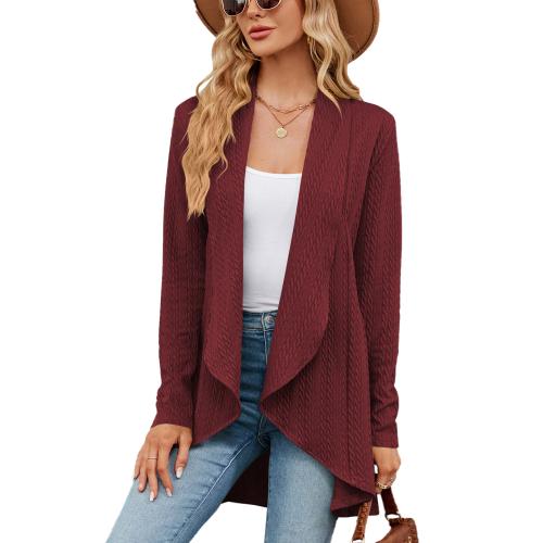 Rayon & Spandex & Polyester Women Long Cardigan & loose patchwork PC