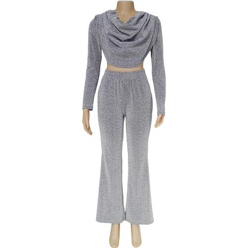Poliéster Conjunto casual de las mujeres, Pantalones largos & parte superior, Sólido, más colores para elegir, Conjunto