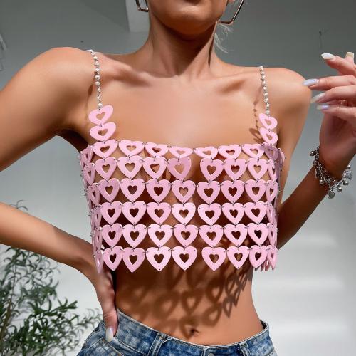 Akryl Noční klub bez rukávů Top Patchwork vzor srdce Rosa : kus