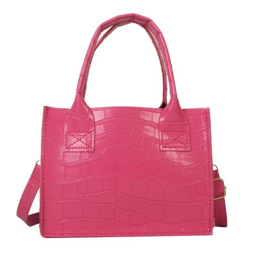 PU Leather Box Bag Handbag soft surface & attached with hanging strap Stone Grain PC