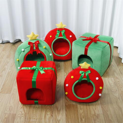 Crystal Velvet Soft Pet Bed christmas design & thermal PP Cotton & Sponge PC