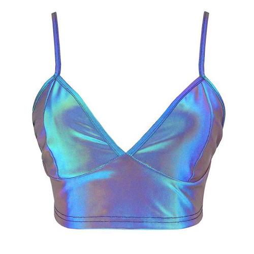 Polyester Camisole midriff-baring & skinny blue PC
