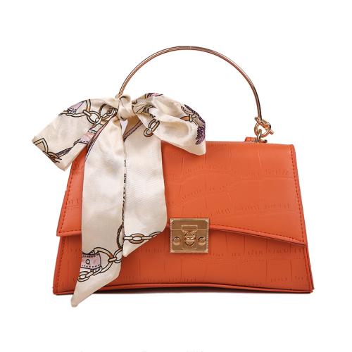 PU Leather Box Bag Handbag soft surface & attached with hanging strap Solid PC