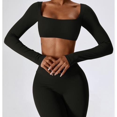 Polyamide & Spandex Quick Dry Women Sports Top & skinny & breathable Solid PC