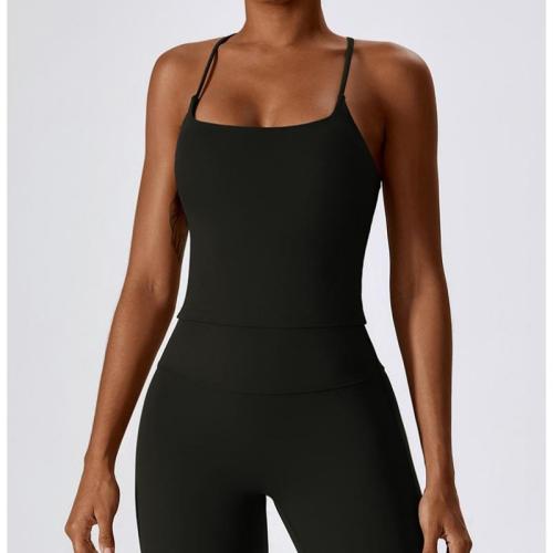 Polyamide & Spandex Quick Dry Athletic Tank Top & skinny & breathable Solid PC