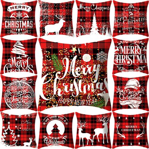 Linen Throw Pillow Covers christmas design printed PC