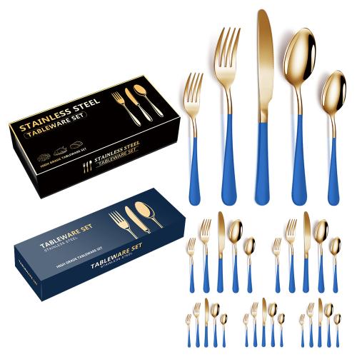410 Edelstahl Besteck-Set, plattiert, mehr Farben zur Auswahl, 30Pcs/Festgelegt, Festgelegt