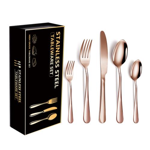 410 Edelstahl Besteck-Set, plattiert, mehr Farben zur Auswahl, 30Pcs/Festgelegt, Festgelegt