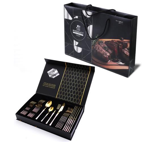 410 Edelstahl Besteck-Set, plattiert, mehr Farben zur Auswahl, 24Pcs/Box, Box