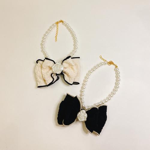 Cloth & Resin & Plastic Pearl Pets Collar PC