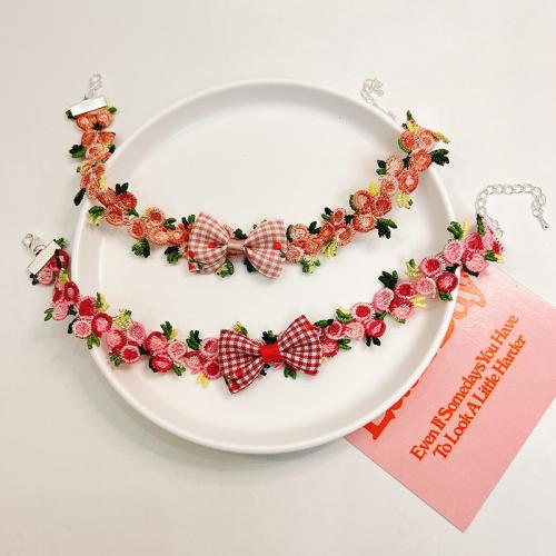 Cloth & Zinc Alloy adjustable Pets Collar PC