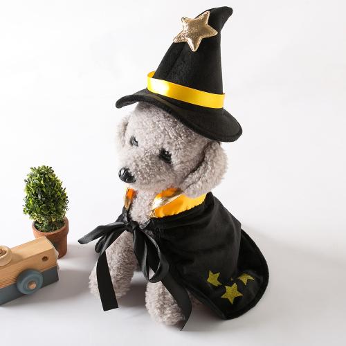 Polyester Pet Dog Clothing Halloween Design & two piece Cape & Hat : Set