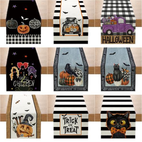 Linen & Polyester Table Runner Halloween Design printed PC