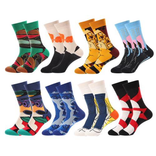 Coton Chaussettes unisexes pour les genoux jacquard couleur et motif différents pour le choix : Paire