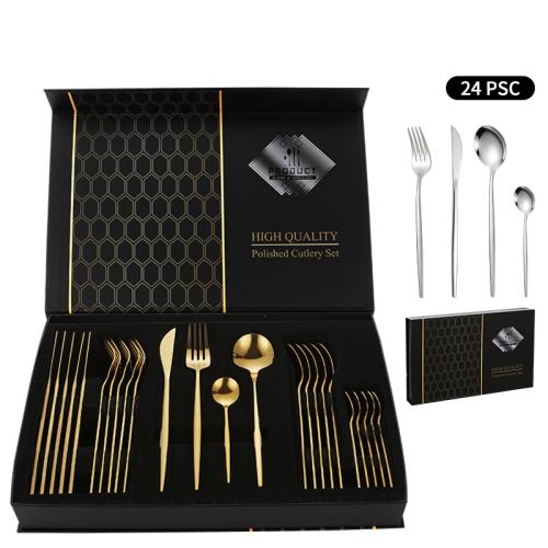 410 Stainless Steel Cutlery Set durable & multiple pieces plated Box