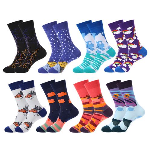 Coton Chaussettes unisexes pour les genoux jacquard couleur et motif différents pour le choix : Paire