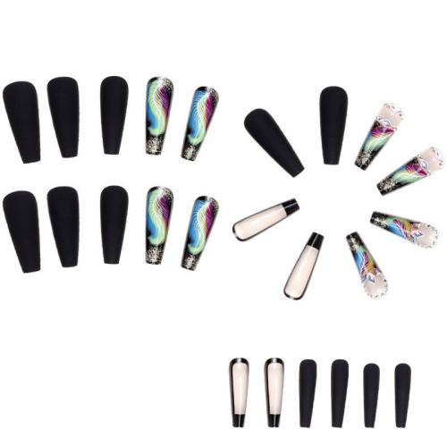 El plastico Uñas postizas, negro, Conjunto