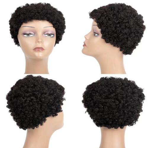 Human Hair short hair Upstyle Wig for women & curling PC