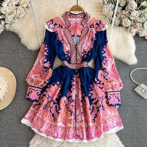 Tissu mixte Robe d’une seule pièce Imprimé plus de couleurs pour le choix pièce