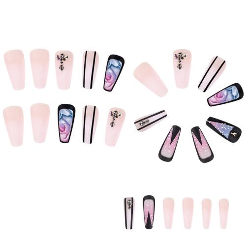El plastico Uñas postizas, floral, multicolor, Conjunto