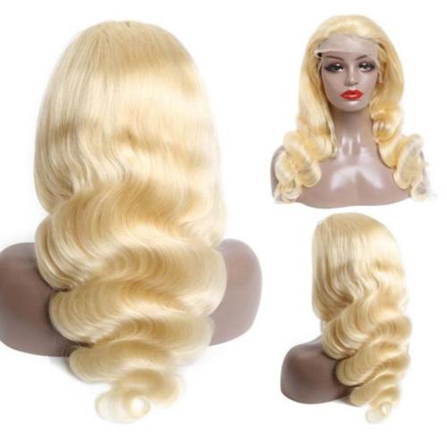Human Hair can be permed and dyed & Wavy Wig for women handmade gold PC