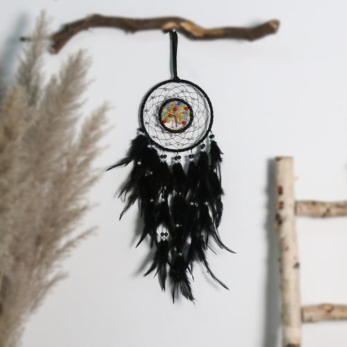 Feather & Iron Easy Matching Dream Catcher Hanging Ornaments Wall Hanging black PC
