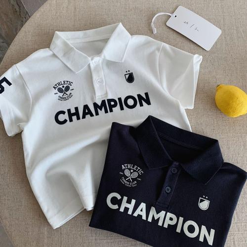 Cotton Children Polo Shirt printed letter PC