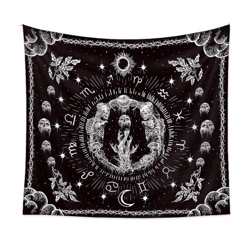 Polyester Tapisserie Imprimé motif de crâne Noir pièce