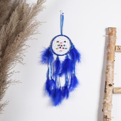Feather & Iron Easy Matching Dream Catcher Hanging Ornaments Wall Hanging blue PC