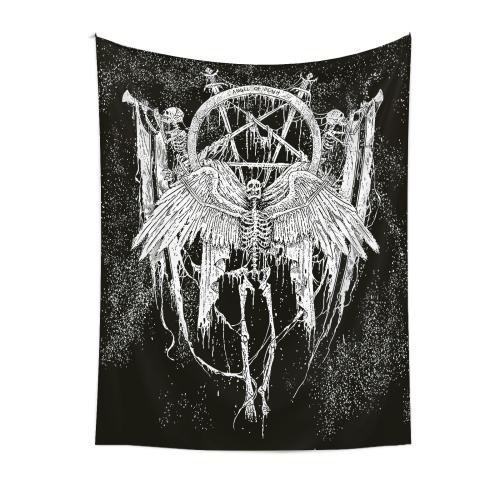 Polyester Tapisserie Imprimé motif de crâne Noir pièce