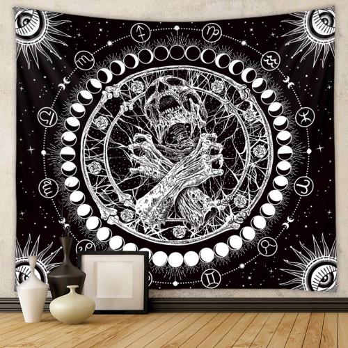 Polyester Tapisserie Imprimé motif de crâne Noir pièce