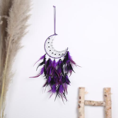 Feather & Iron Easy Matching Dream Catcher Hanging Ornaments Wall Hanging purple PC