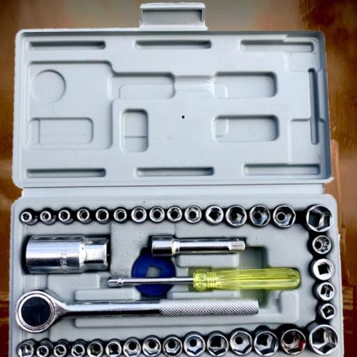 SAE/Metric Socket Set with Ratcheting Wrenches Hex Socket Mechanics Kit for Versatile Repairs and Maintenance