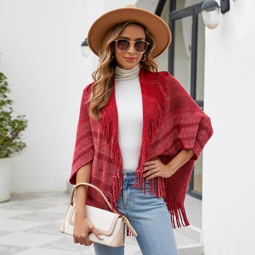 Polyester Mantel Poncho, Patchwork, Gestreift, mehr Farben zur Auswahl, :,  Stück