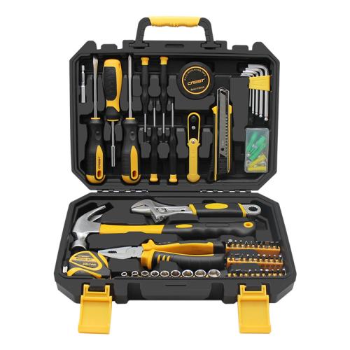 Carbon Steel Hardware Tools Set durable & multiple pieces & portable Plastic yellow Set