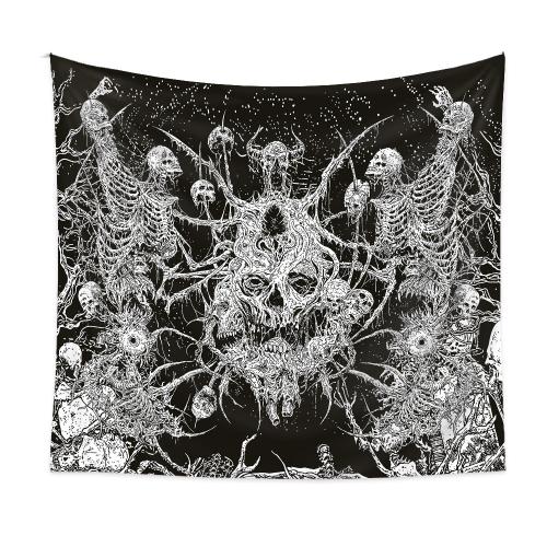 Polyester Tapisserie Imprimé motif de crâne Noir pièce