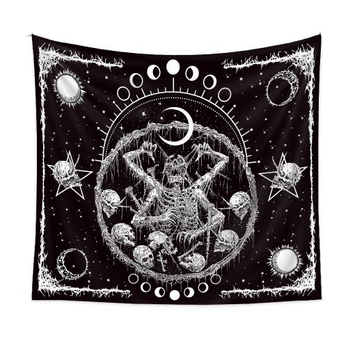Polyester Tapisserie Imprimé motif de crâne Noir pièce
